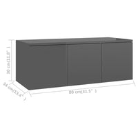 Mobile Porta TV Grigio Lucido 80x34x30 cm in Legno Multistrato 801867