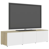 Mobile Porta TV Bianco e Rovere Sonoma 120x34x30 cm Truciolato cod mxl 59354