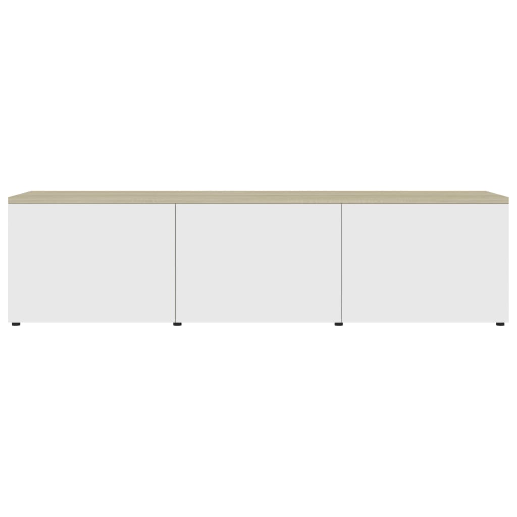 Mobile Porta TV Bianco e Rovere Sonoma 120x34x30 cm Truciolato cod mxl 59354