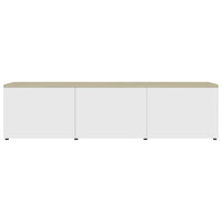 Mobile Porta TV Bianco e Rovere Sonoma 120x34x30 cm Truciolato cod mxl 59354