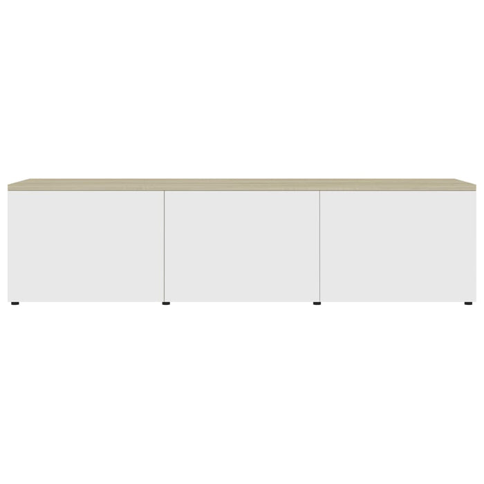 Mobile Porta TV Bianco e Rovere Sonoma 120x34x30 cm Truciolato cod mxl 59354