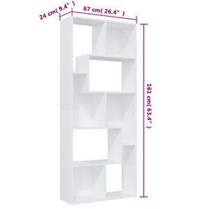 Libreria Bianca 67x24x161 cm in Legno Multistrato 801877