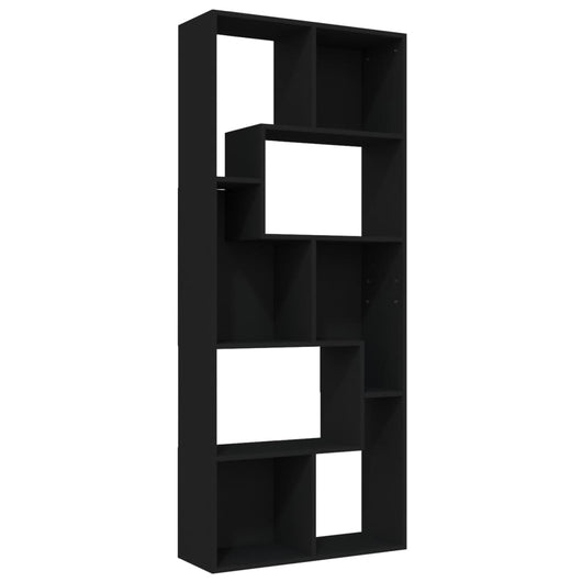 Libreria Nera 67x24x161 cm in Legno Multistrato 801878