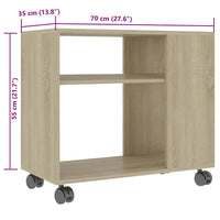 Tavolino da Salotto Rovere Sonoma 70x35x55 cm Legno Multistrato 802123