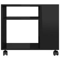 Tavolino da Salotto Nero Lucido 70x35x55cm in Legno Multistrato 802127