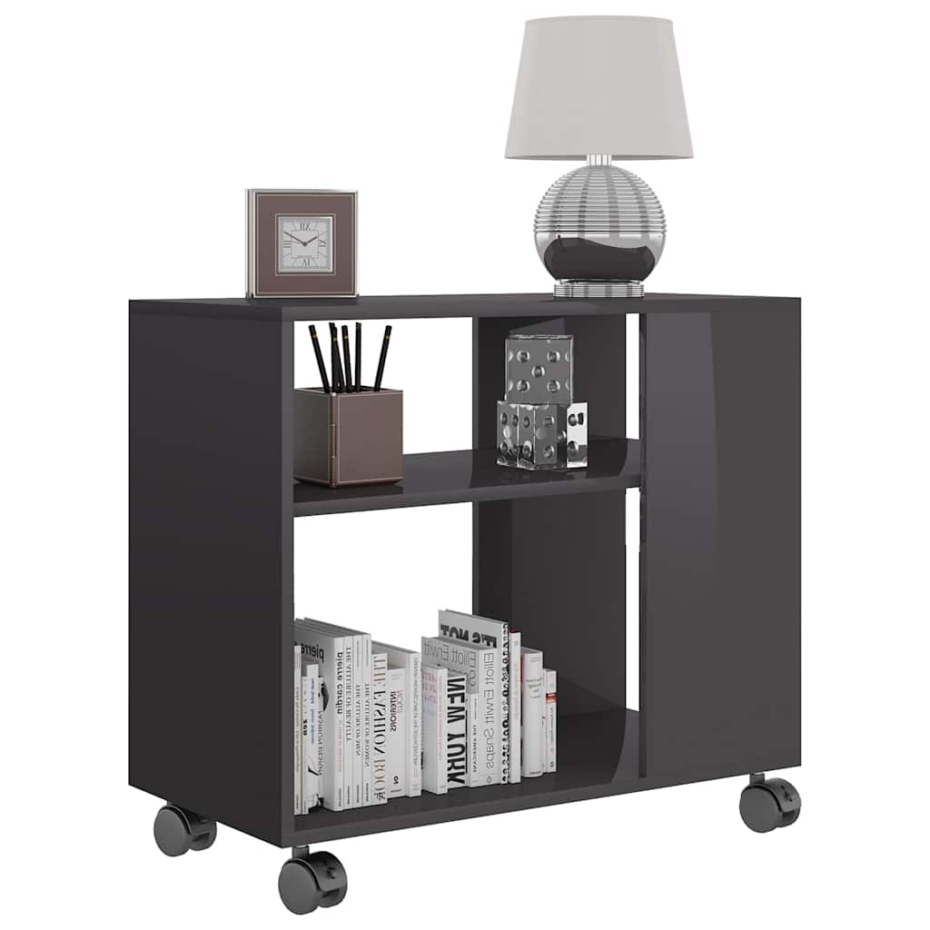 Tavolino da Salotto Grigio Lucido 70x35x55 cm Legno Multistrato cod mxl 16741