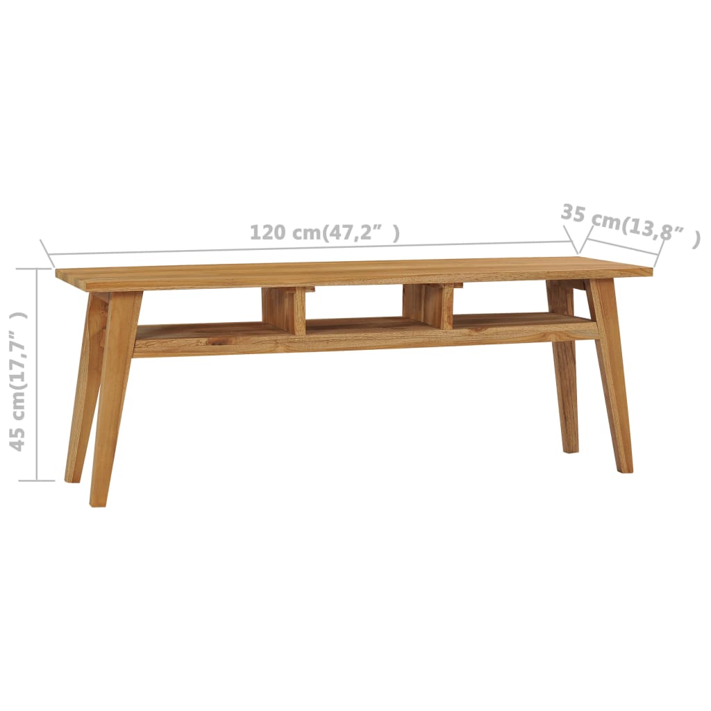 Mobile Porta TV-Mobile per TV-Credenza TV 120x35x45 cm in Legno Massello di Teak