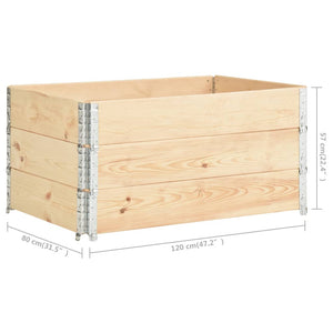 Collari per Pallet 3 pz 80x120 cm in Legno Massello di Pino 310051