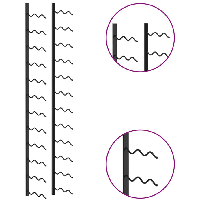 Portavini da Parete per 24 Bottiglie Nero in Ferro  cod mxl 50728