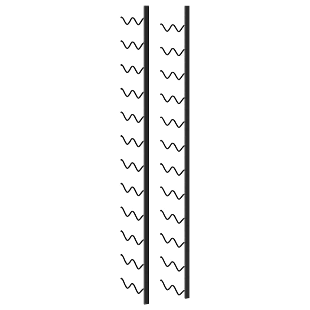 Portavini da Parete per 24 Bottiglie Nero in Ferro 289557