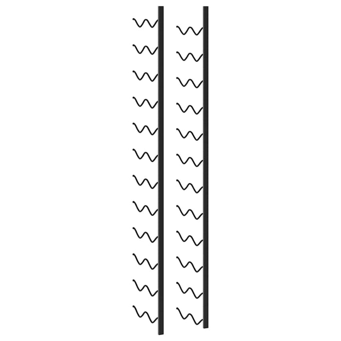 Portavini da Parete per 24 Bottiglie Nero in Ferro 289557