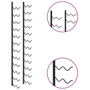 Portavini da Parete per 24 Bottiglie Nero in Ferro 289557