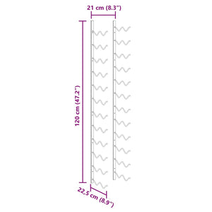 Portavini da Parete per 24 Bottiglie Nero in Ferro 289557