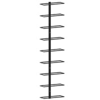 Portavini da Parete per 9 Bottiglie Nero in Ferro 289561