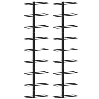 Portavini da Parete per 18 Bottiglie 2 pz Nero in Ferro 289562