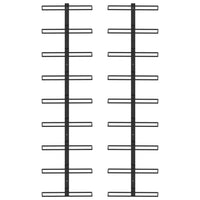 Portavini da Parete per 18 Bottiglie 2 pz Nero in Ferro 289562