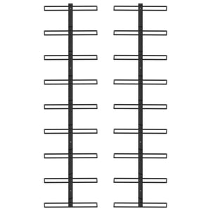 Portavini da Parete per 18 Bottiglie 2 pz Nero in Ferro 289562