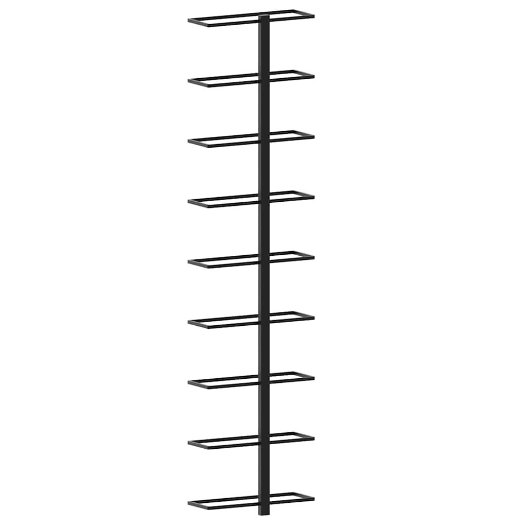 Portavini da Parete per 18 Bottiglie 2 pz Nero in Ferro 289562
