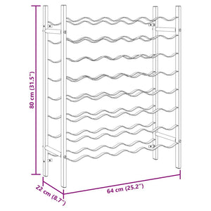 Portabottiglie per 48 Bottiglie di Vino Nero in Metallo 289563