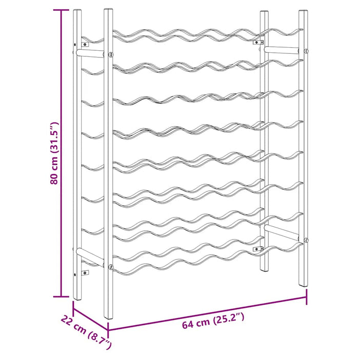 Portabottiglie per 48 Bottiglie di Vino Nero in Metallo 289563