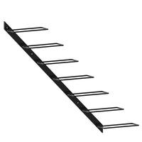 Portavini da Parete per 7 Bottiglie Nero in Metallo 289564