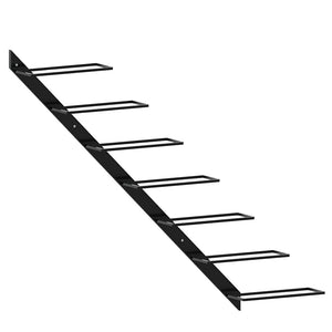 Portavini da Parete per 7 Bottiglie Nero in Metallo 289564