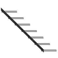 Portavini da Parete per 7 Bottiglie Nero in Metallo 289564