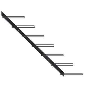 Portavini da Parete per 7 Bottiglie Nero in Metallo 289564