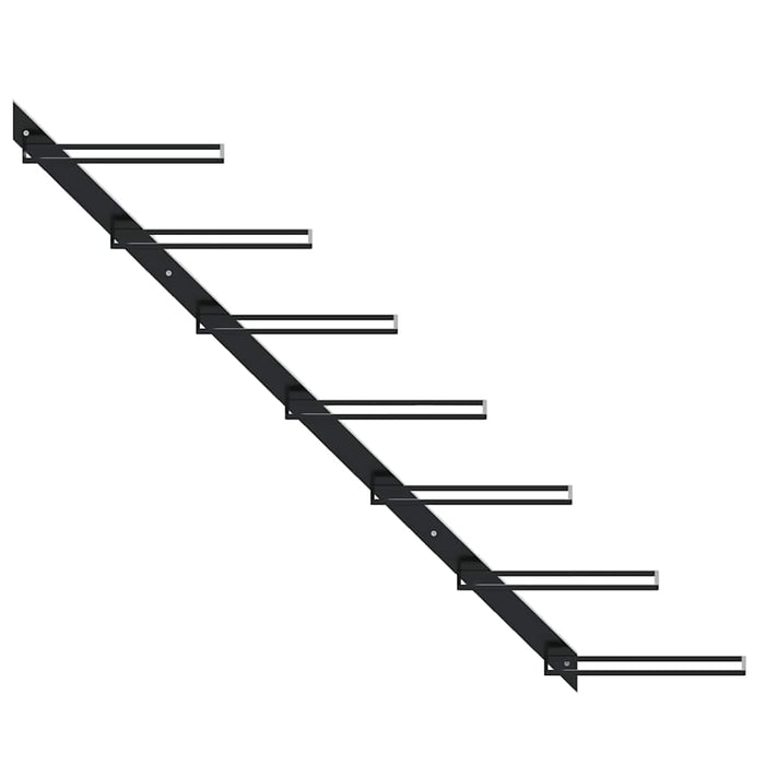 Portavini da Parete per 7 Bottiglie Nero in Metallo 289564