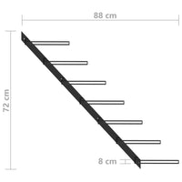 Portavini da Parete per 7 Bottiglie Nero in Metallo 289564
