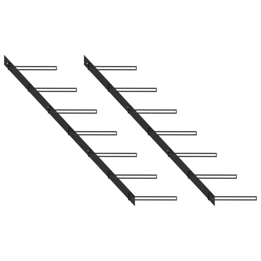 Portavini da Parete per 14 Bottiglie 2 pz Nero in Metallo 289565