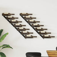 Portavini da Parete per 14 Bottiglie 2 pz Nero in Metallo 289565