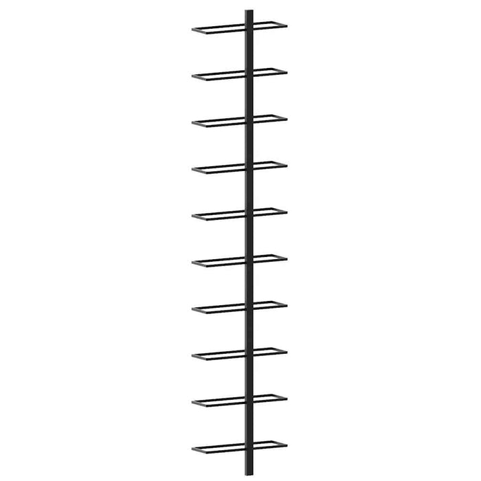 Portavini da Parete per 10 Bottiglie Nero in Metallo 289566