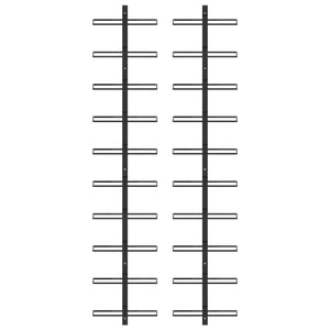 Portavini da Parete per 20 Bottiglie 2 pz Nero in Metallocod mxl 73104