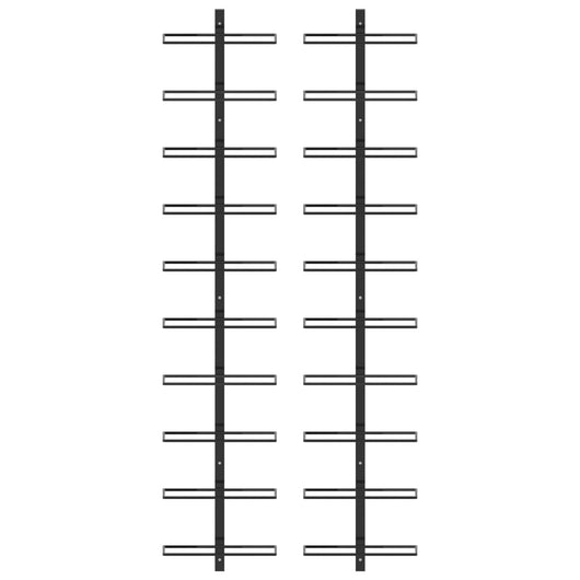 Portavini da Parete per 20 Bottiglie 2 pz Nero in Metallocod mxl 73104