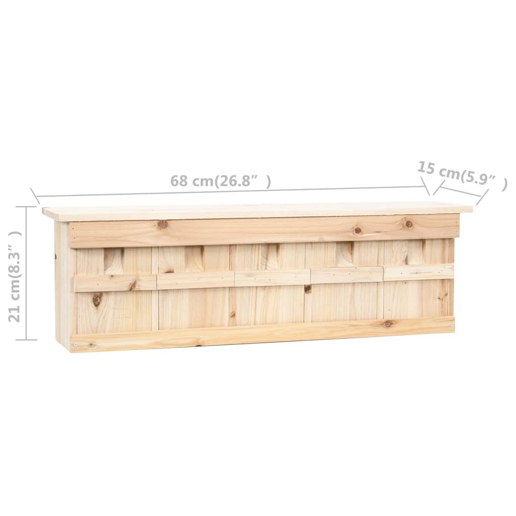 Casetta per Passeri con 5 Camere 68x15x21 cm Legno di Abete 47245