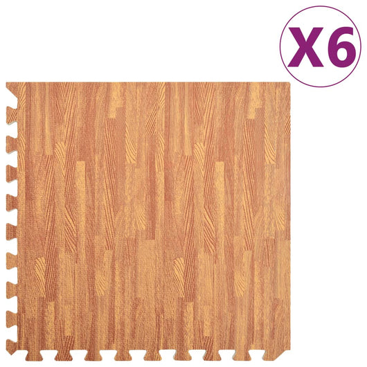 Tappetino a Incastro 6 pz Venature Legno 2,16 ãŽ¡ Schiuma EVA