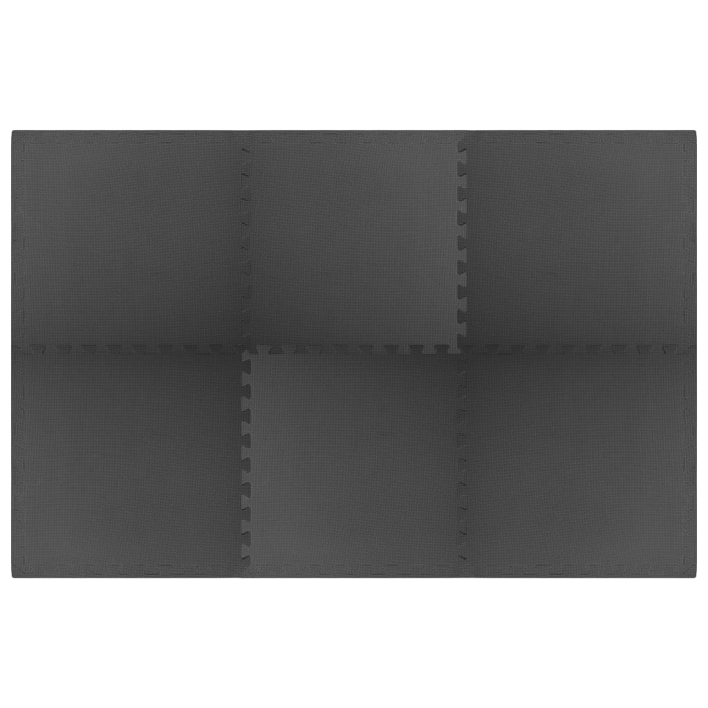 Tappetino a Incastro 6 pz 2,16 mÂ² in Schiuma EVA Nera