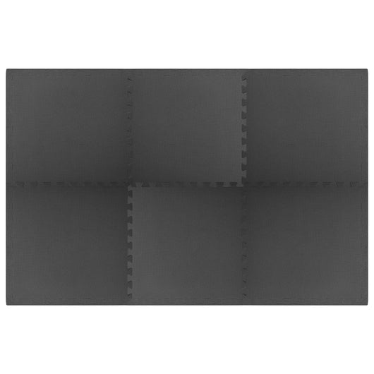 Tappetino a Incastro 6 pz 2,16 mÂ² in Schiuma EVA Nera