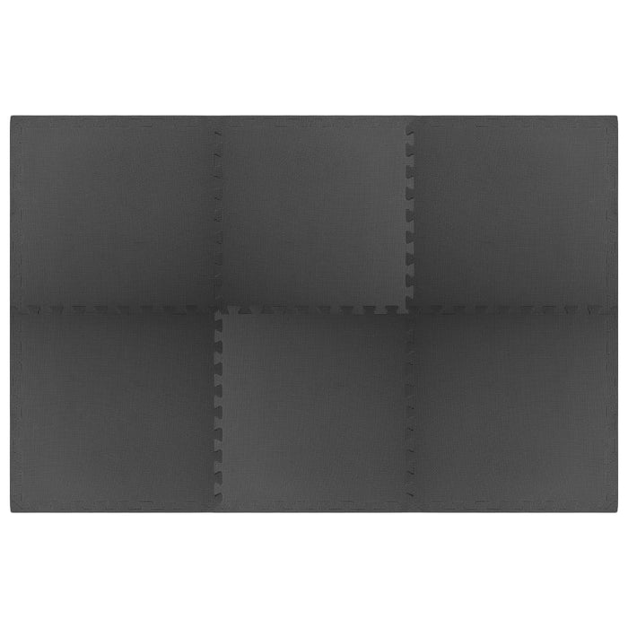 Tappetino a Incastro 6 pz 2,16 mÂ² in Schiuma EVA Nera