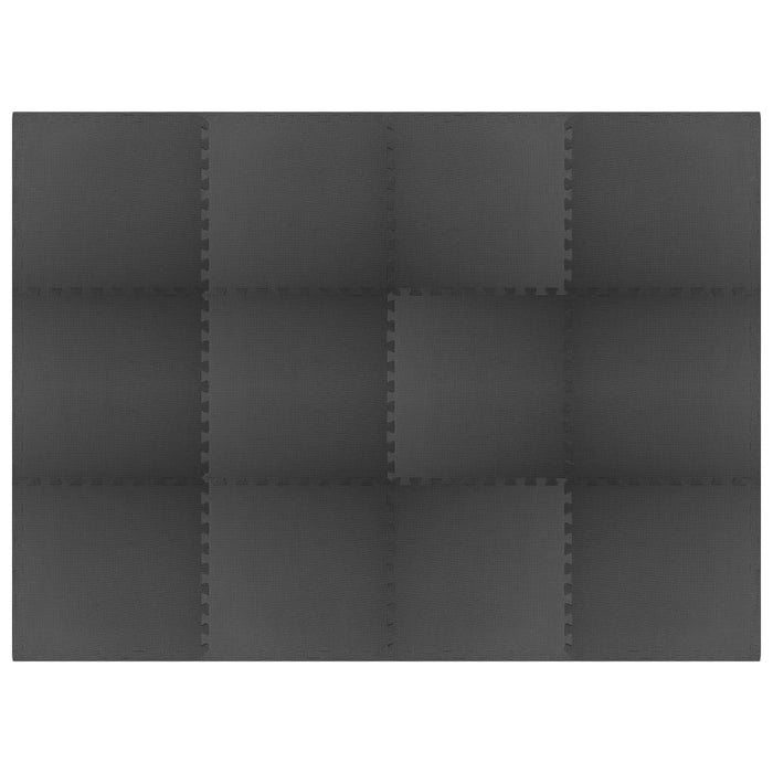 Tappetino a Incastro 12 pz 4,32 ãŽ¡ Schiuma EVA Nera cod mxl 77863