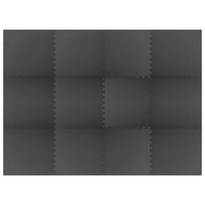 Tappetino a Incastro 12 pz 4,32 m² in Schiuma EVA Nera 92462