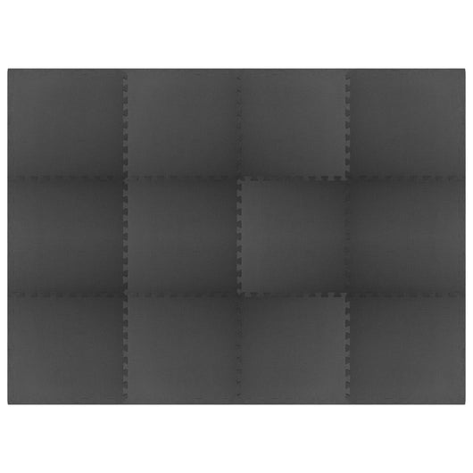 Tappetino a Incastro 12 pz 4,32 m² in Schiuma EVA Nera 92462