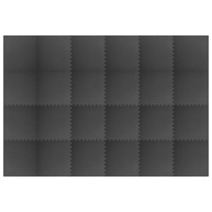 Tappetino a Incastro 24 pz 8,64 m² in Schiuma EVA Nera 92463
