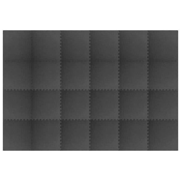 Tappetino a Incastro 24 pz 8,64 m² in Schiuma EVA Nera 92463