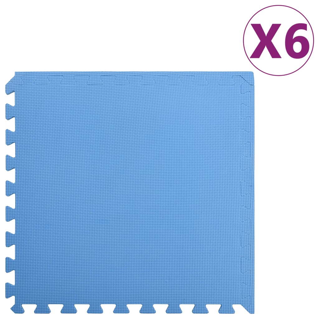 Tappetino a Incastro 6 pz 2,16 ãŽ¡ Schiuma EVA Blu cod mxl 68554