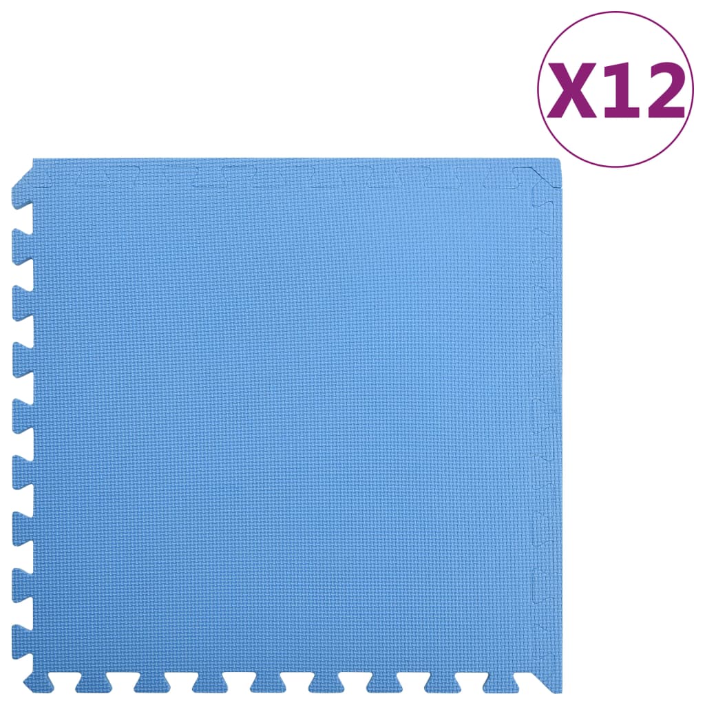 Tappetino a Incastro 12 pz 4,32 ãŽ¡ Schiuma EVA Blu cod mxl 78648