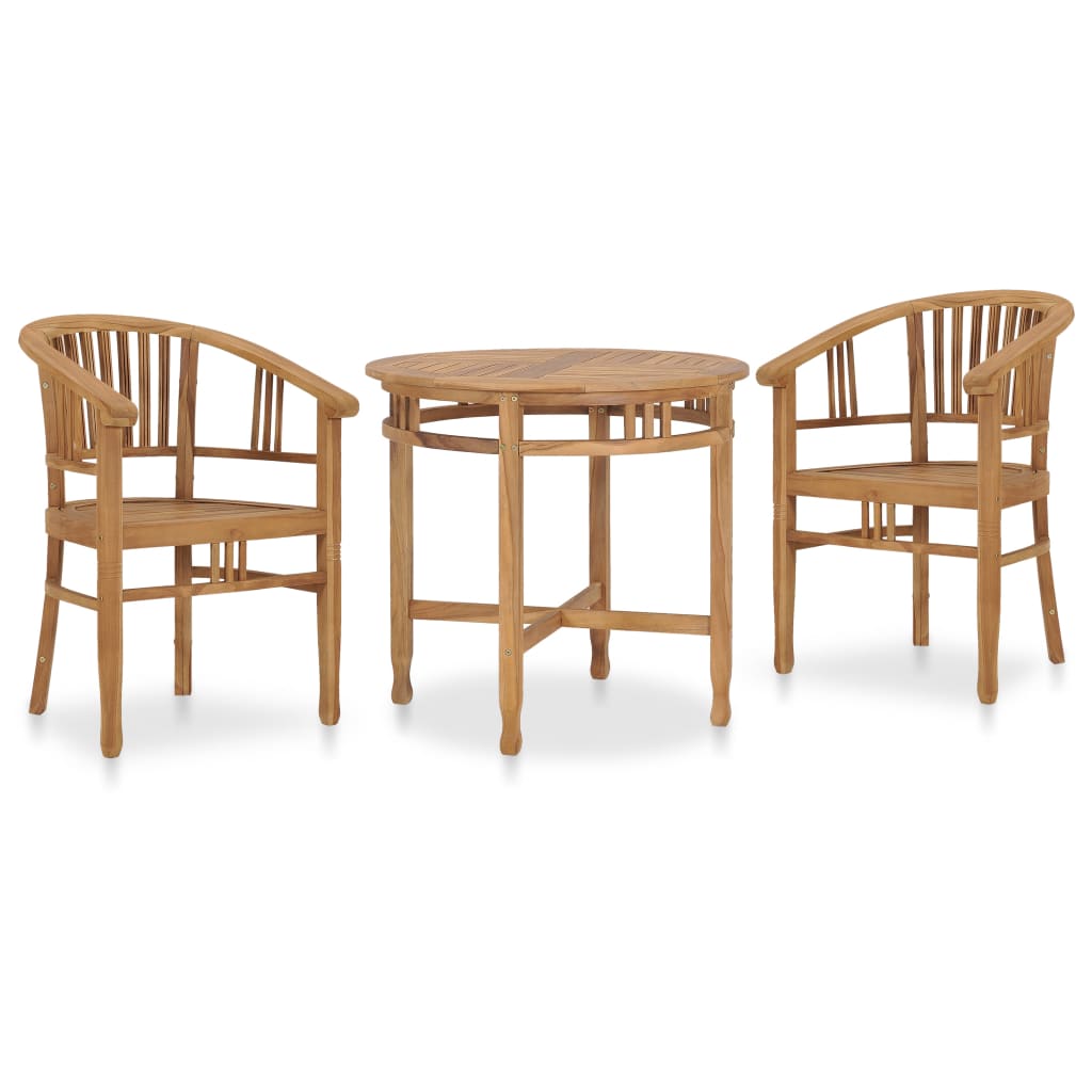 Set da Pranzo da Giardino 3 pz in Legno Massello di Teak cod mxl 32978