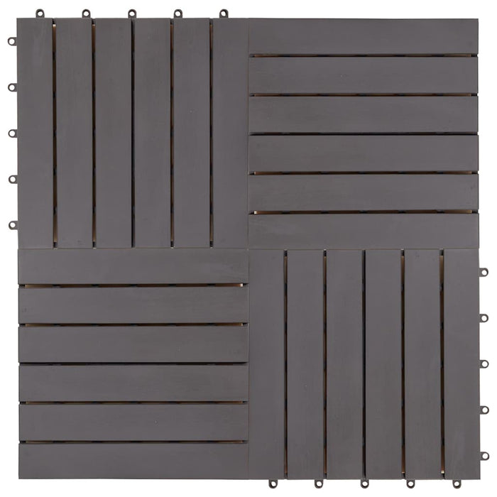 Pannelli Decking 30 pz Grigio Slavato 30x30cm Massello d'Acacia 3054433