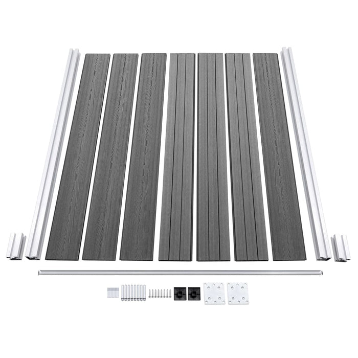 Pannelli Recinzione WPC 1 Quadrato 1 Inclinato 273x186 cm Grigi 3054431